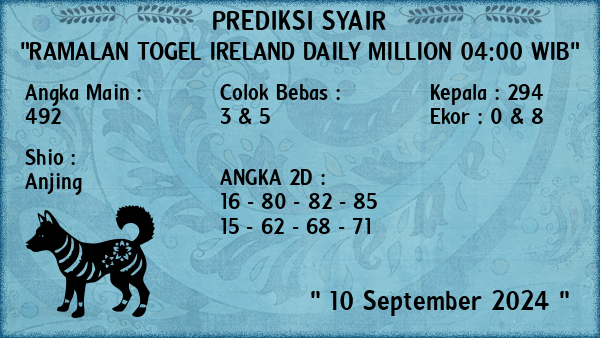 Prediksi Ireland Daily Million 04:00 WIB