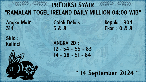 Prediksi Ireland Daily Million 04:00 WIB