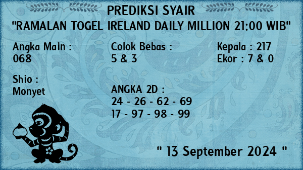 Prediksi Ireland Daily Million 21:00 WIB