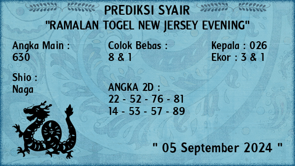 Prediksi New Jersey Evening