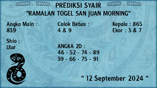 Prediksi San Juan Morning