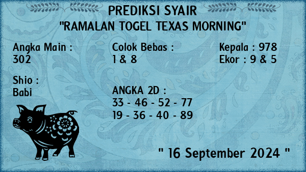 Prediksi Texas Morning